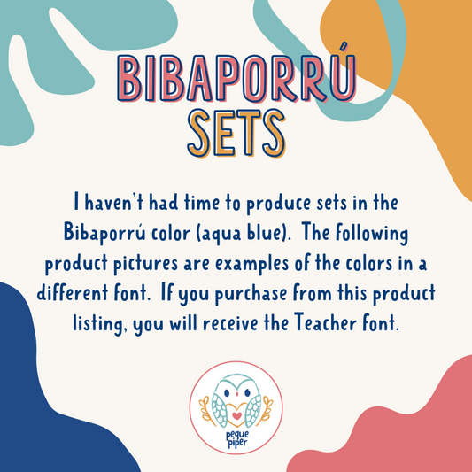 Teacher Bibaporrú (Glittery Aqua)