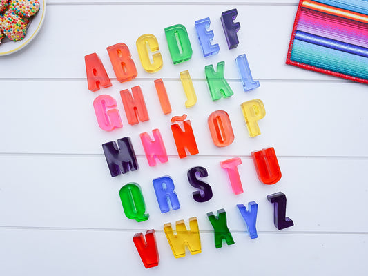 Grueso Arcoíris Translúcido - Chunky Translucent Rainbow Alphabet